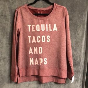 Cozy sweatshirt “Tequila, tacos and naps” 🌮